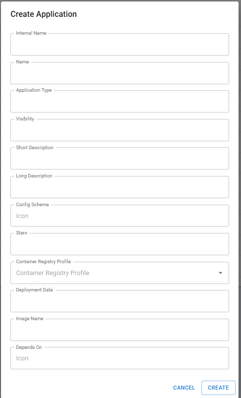 Create Application form
