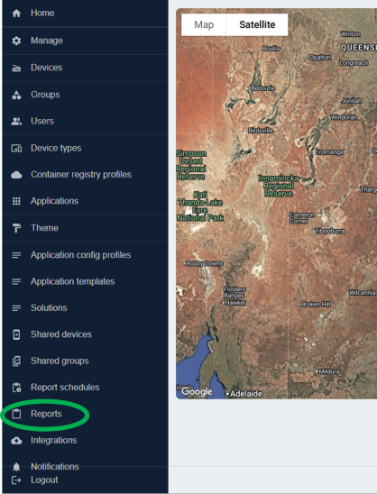 Reports menu highlighted